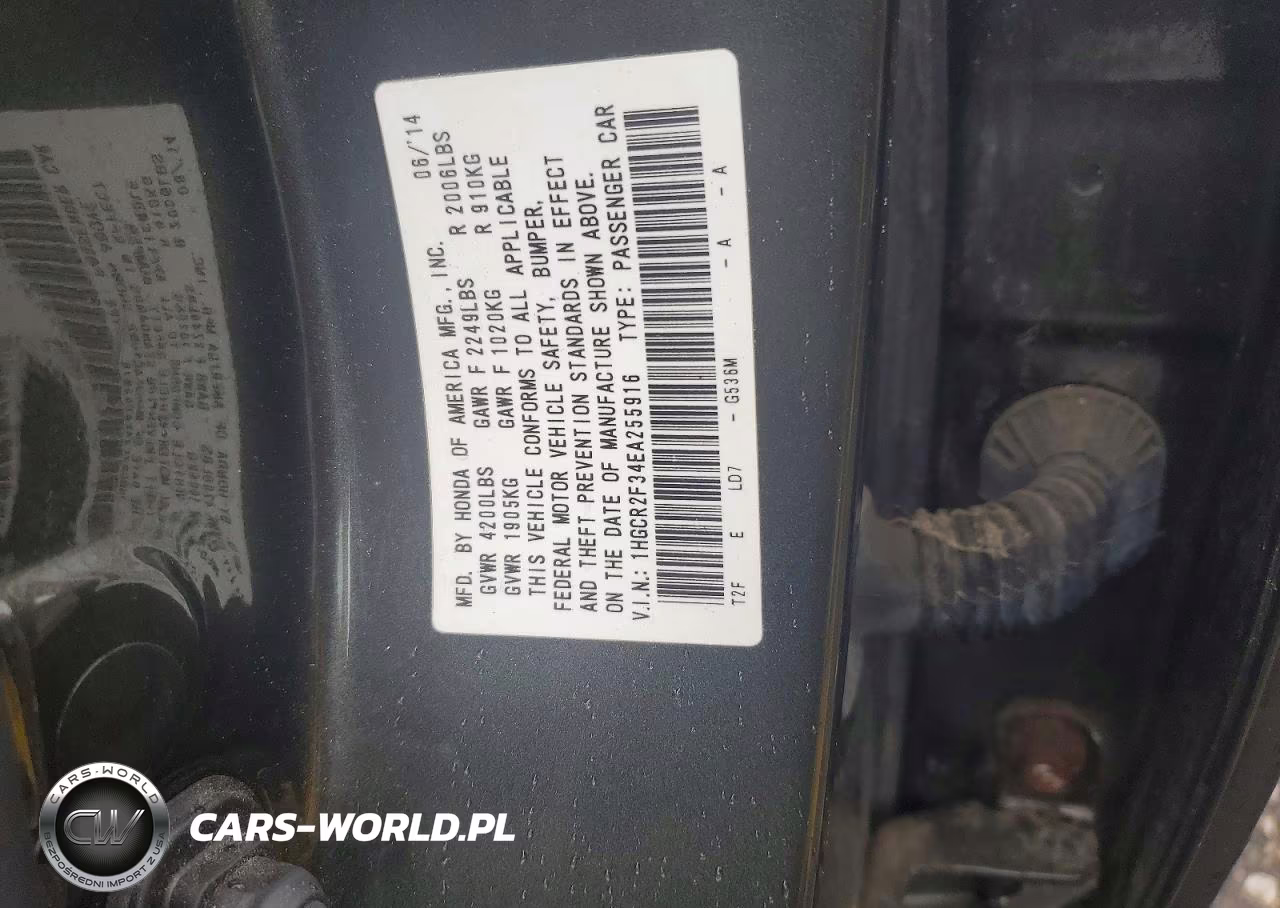 2014 Honda Accord Lx VIN:1HGCR2F34EA255916 - 13