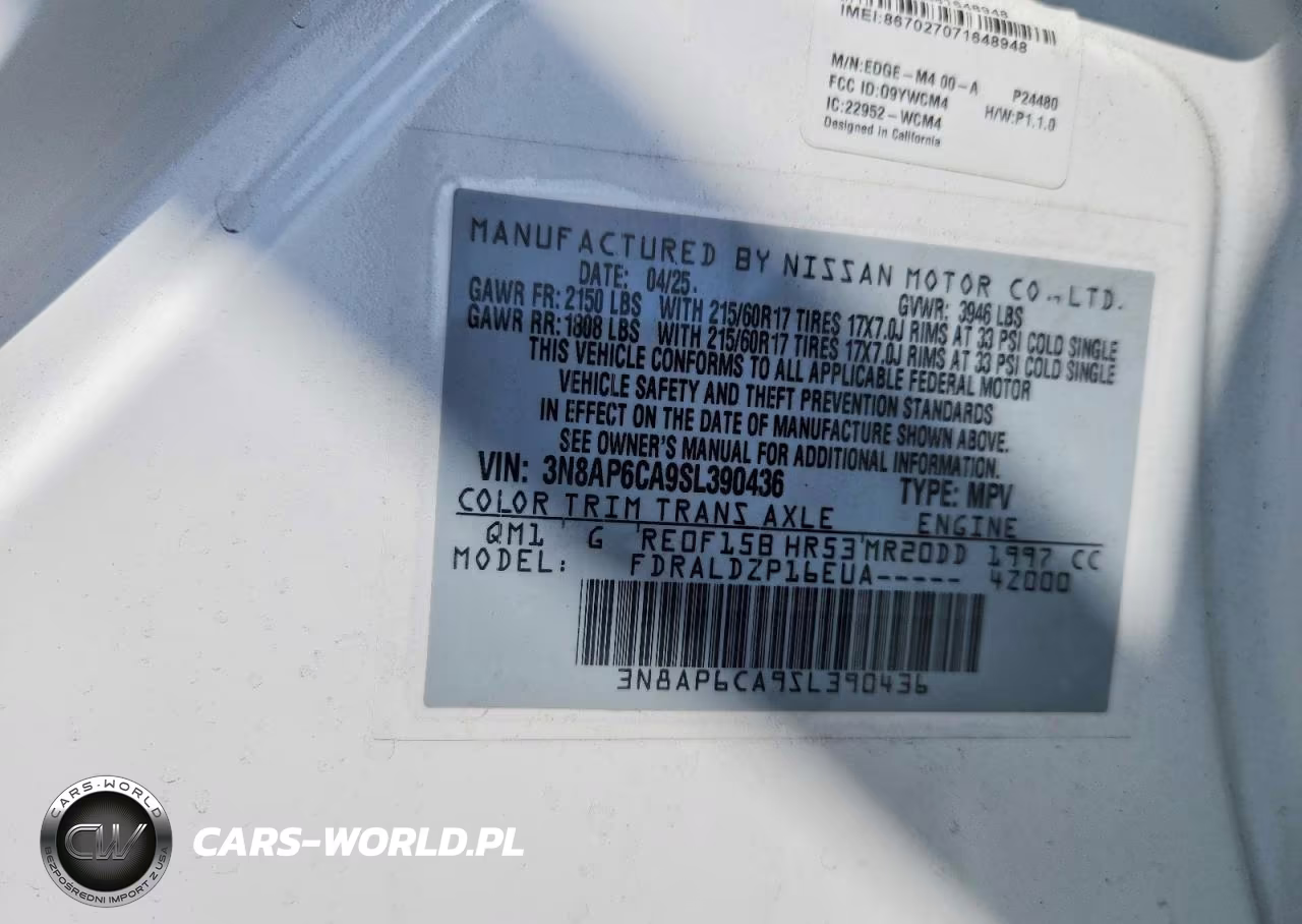 2025 Nissan Kicks Sv VIN:3N8AP6CA9SL390436 - 14