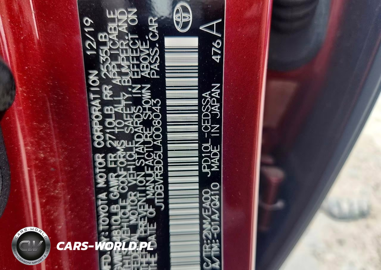 2020 Toyota Mirai Base VIN:JTDBVRBD5LA008043 - 12