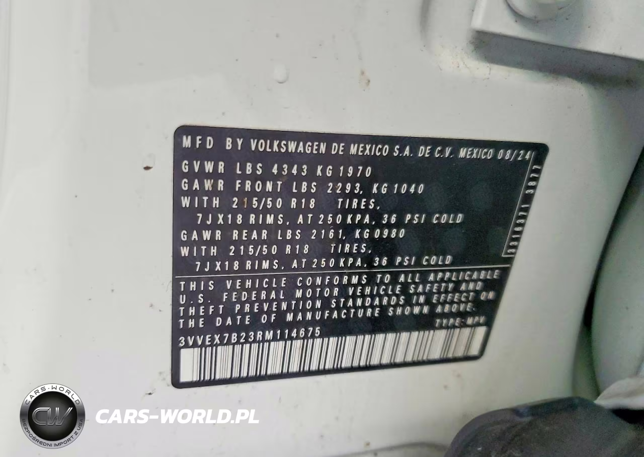 2024 Volkswagen Taos Se VIN:3VVEX7B23RM114675 - 13