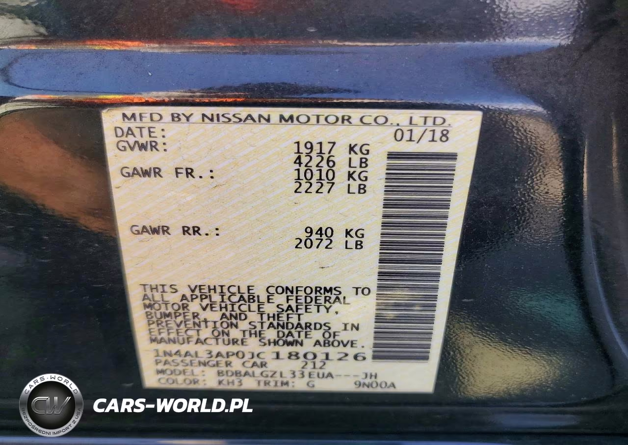 2018 Nissan Altima 2.5 S VIN:1N4AL3AP0JC180126 - 12