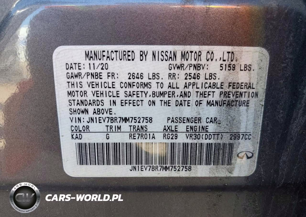 2021 INFINITI Q50 LUXE VIN:JN1EV7BR7MM752758 - 12