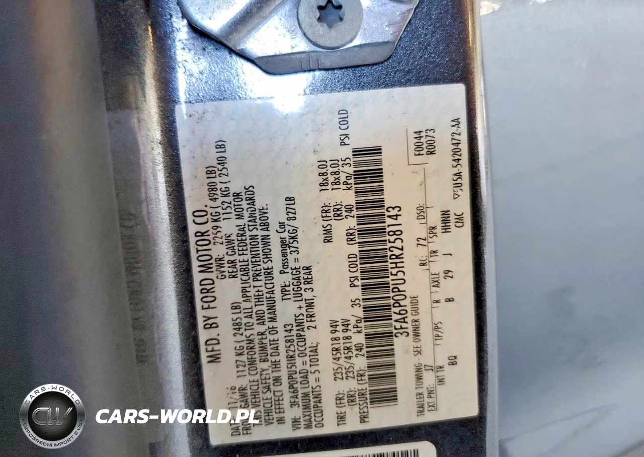 2017 Ford Fusion Se Phev VIN:3FA6P0PU5HR258143 - 13