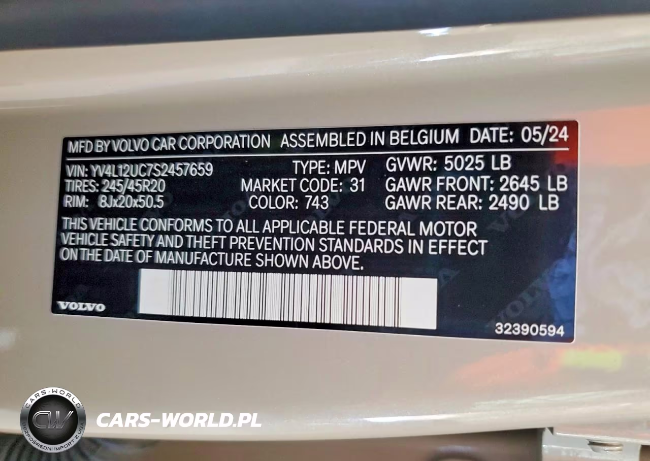 2025 Volvo Xc40 Plus VIN:YV4L12UC7S2457659 - 12