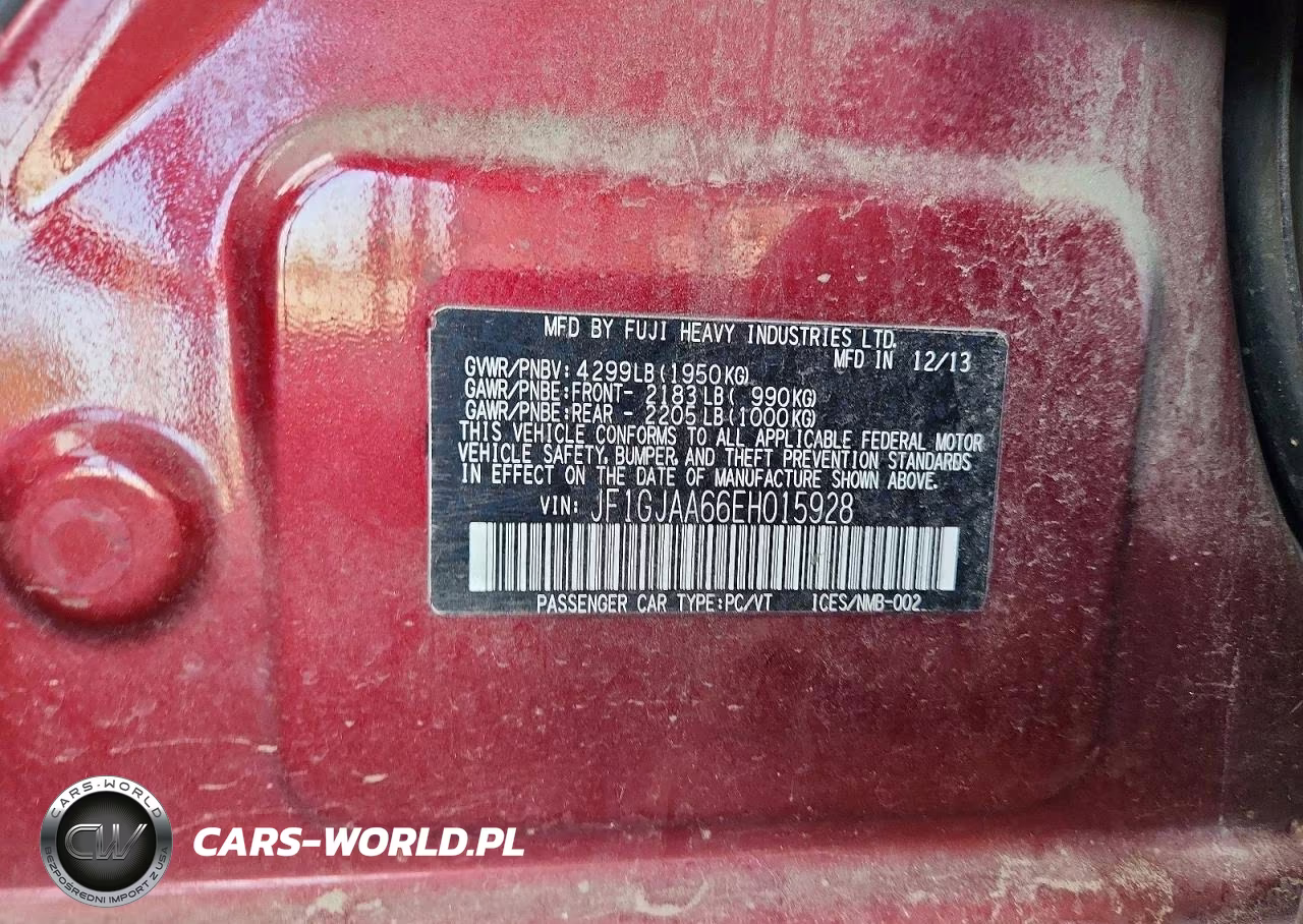 2014 Subaru Impreza VIN:JF1GJAA66EH015928 - 12
