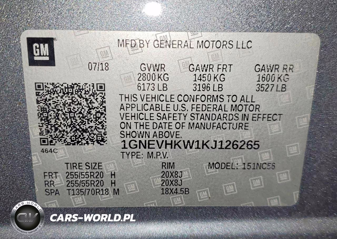 2019 Chevrolet Traverse Lt VIN:1GNEVHKW1KJ126265 - 13