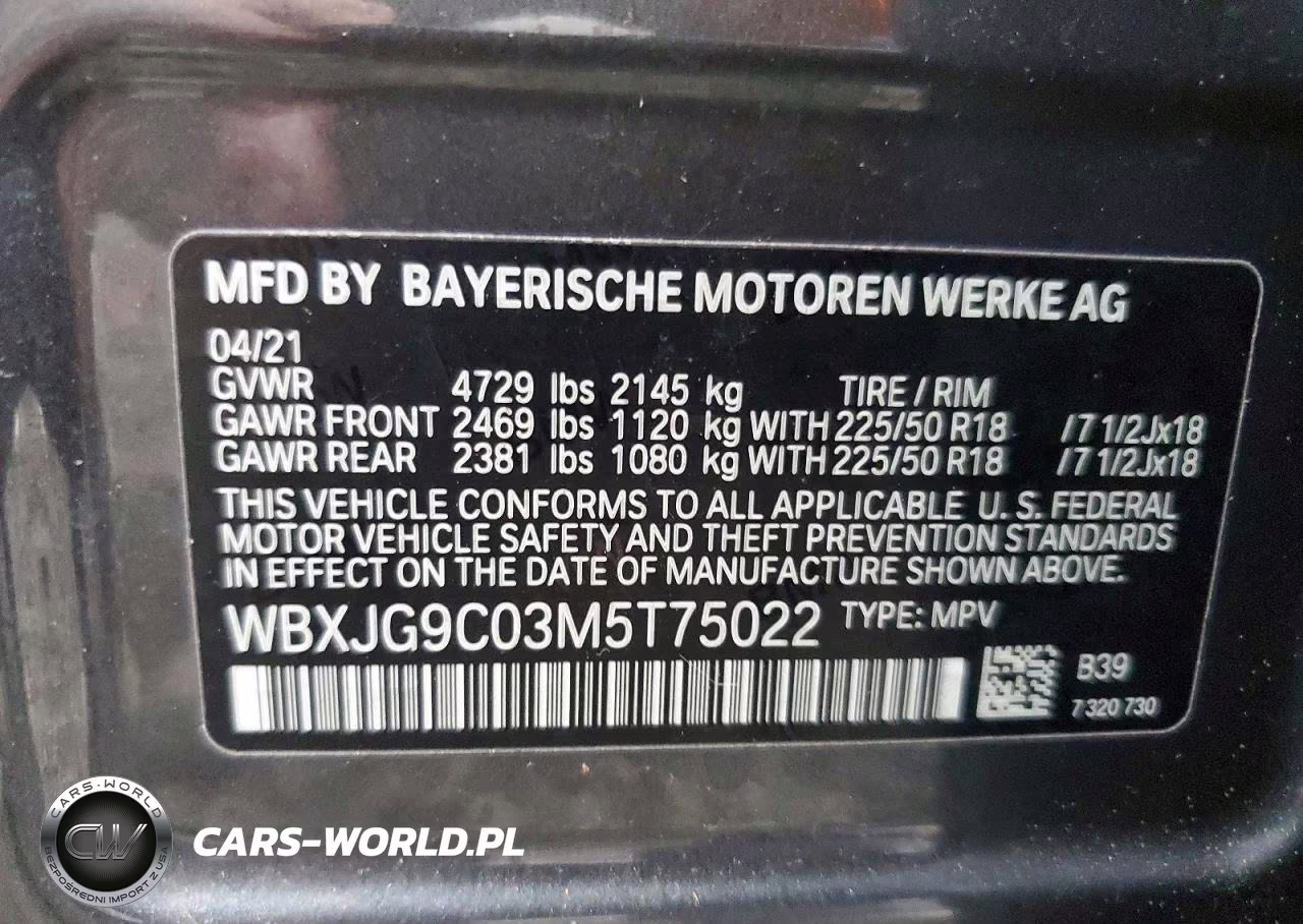 2021 BMW X1 xDrive28I VIN:WBXJG9C03M5T75022 - 13