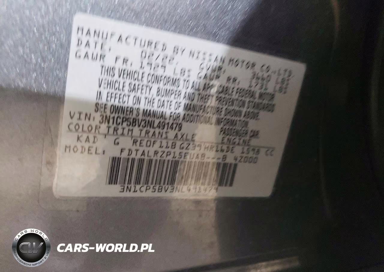 2022 Nissan Kicks S VIN:3N1CP5BV3NL491479 - 14