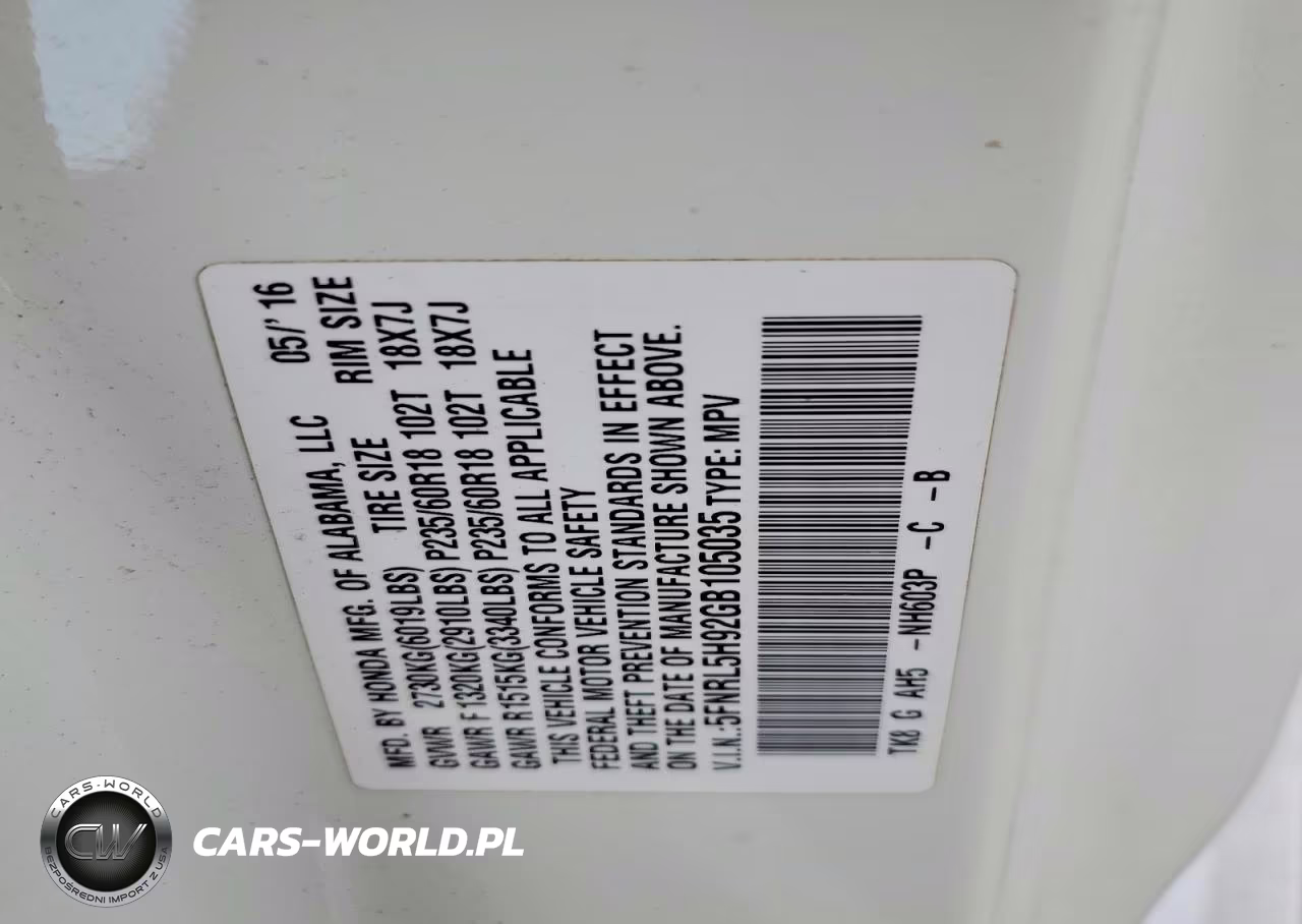 2016 Honda Odyssey Touring VIN:5FNRL5H92GB105035 - 13