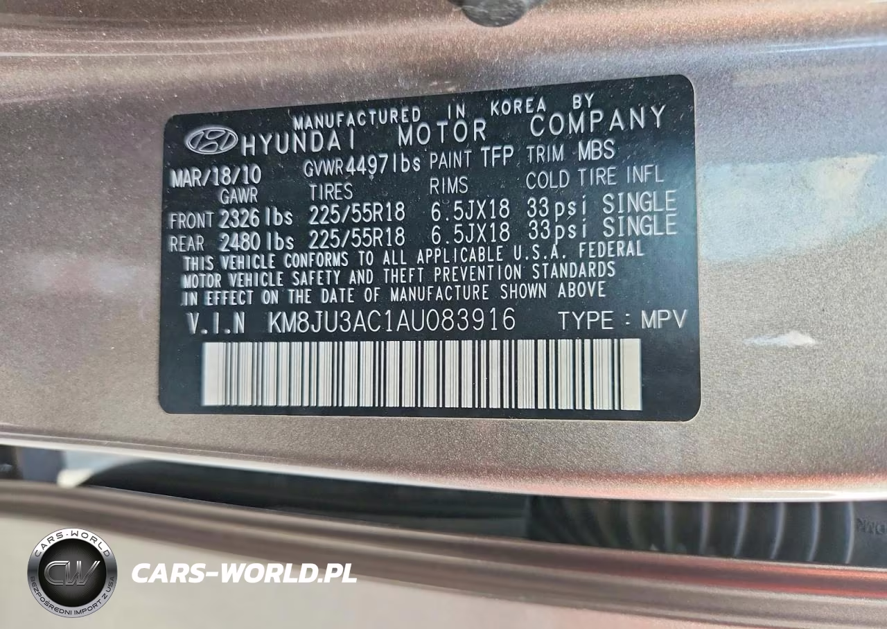 2010 Hyundai Tucson Limited VIN:KM8JU3AC1AU083916 - 13