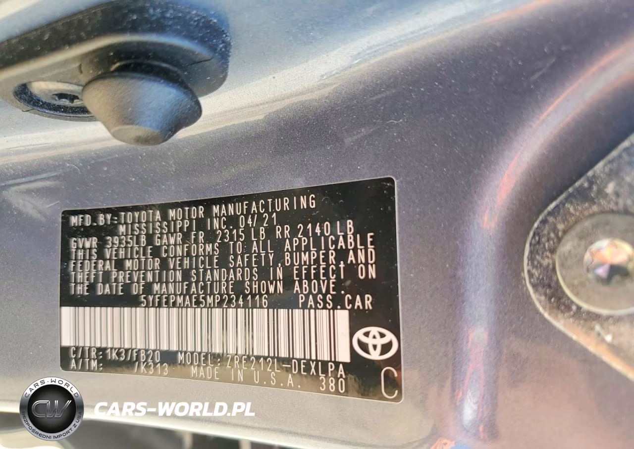 2021 Toyota Corolla Le VIN:5YFEPMAE5MP234116 - 12