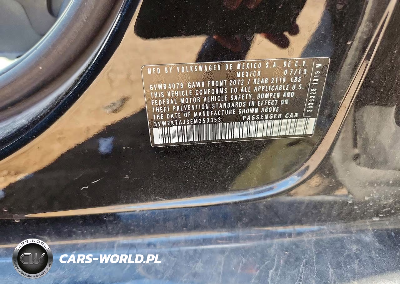 2014 Volkswagen Jetta Base VIN:3VW2K7AJ3EM353353 - 12