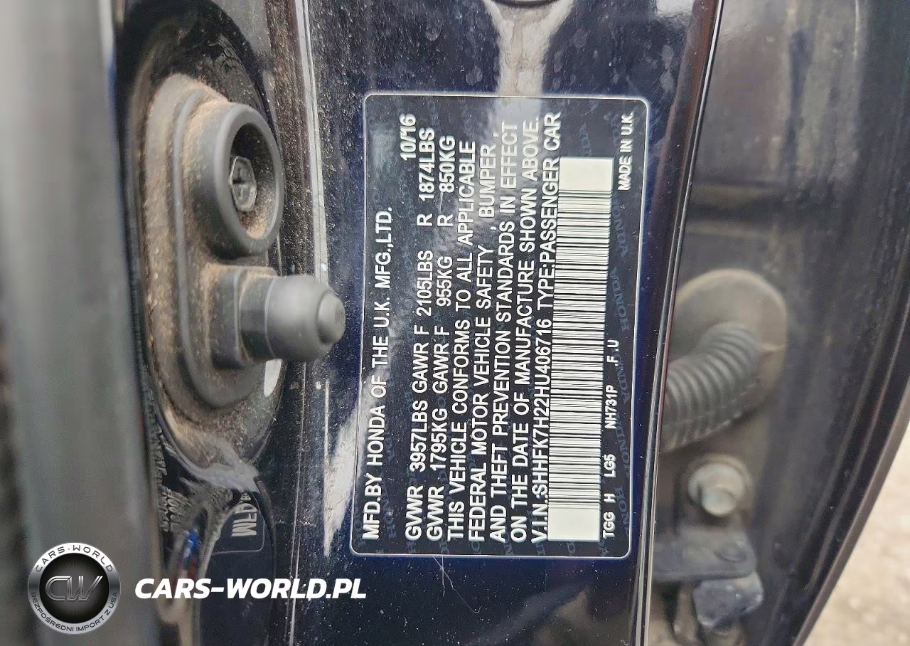 2017 Honda Civic Lx VIN:SHHFK7H22HU406716 - 13