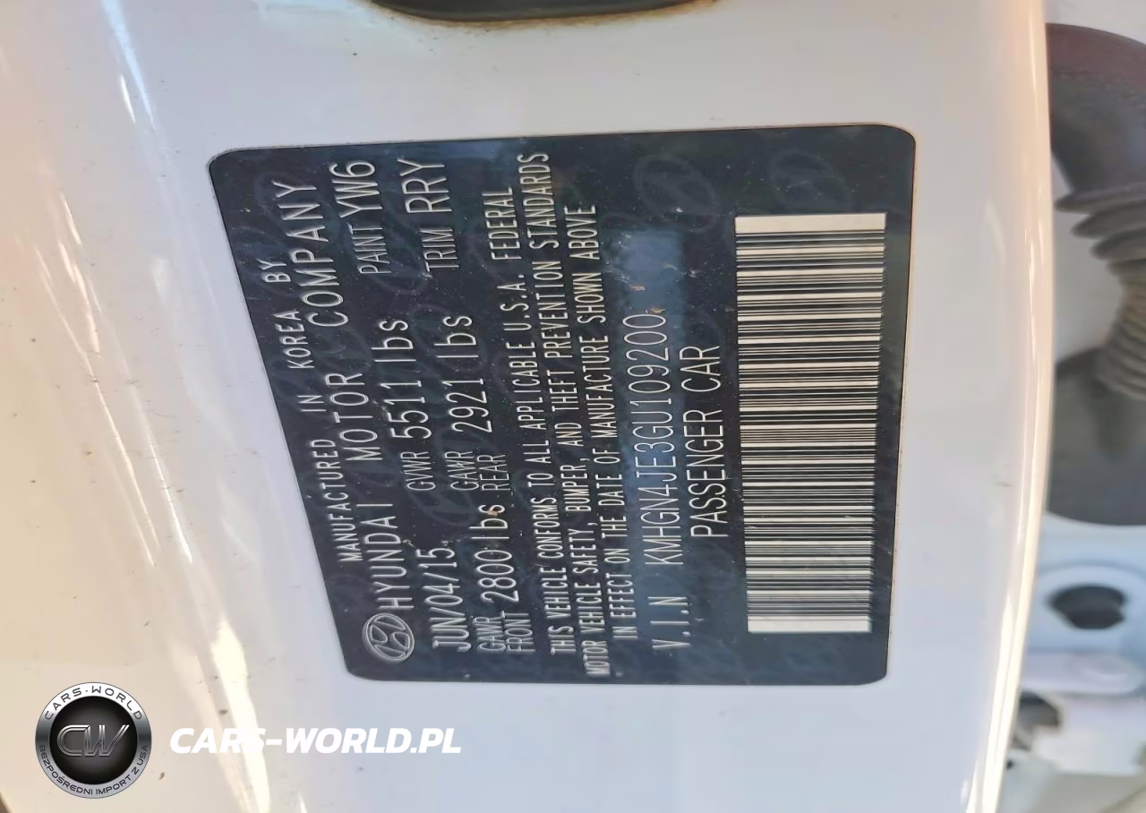 2016 Hyundai Genesis 3.8L VIN:KMHGN4JE3GU109200 - 13