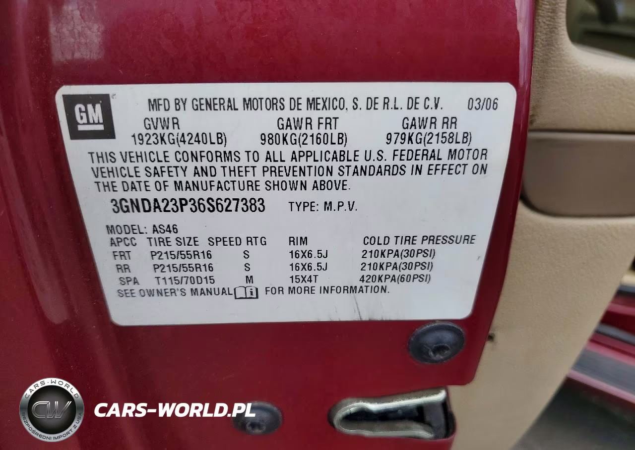 2006 Chevrolet Hhr Lt VIN:3GNDA23P36S627383 - 13