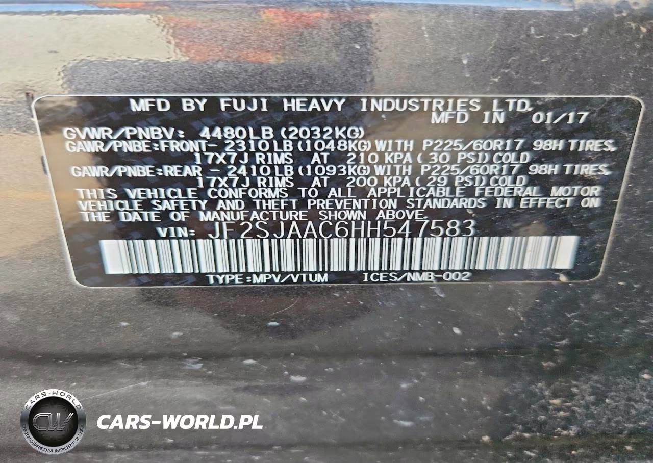 2017 Subaru Forester 2.5I VIN:JF2SJAAC6HH547583 - 14