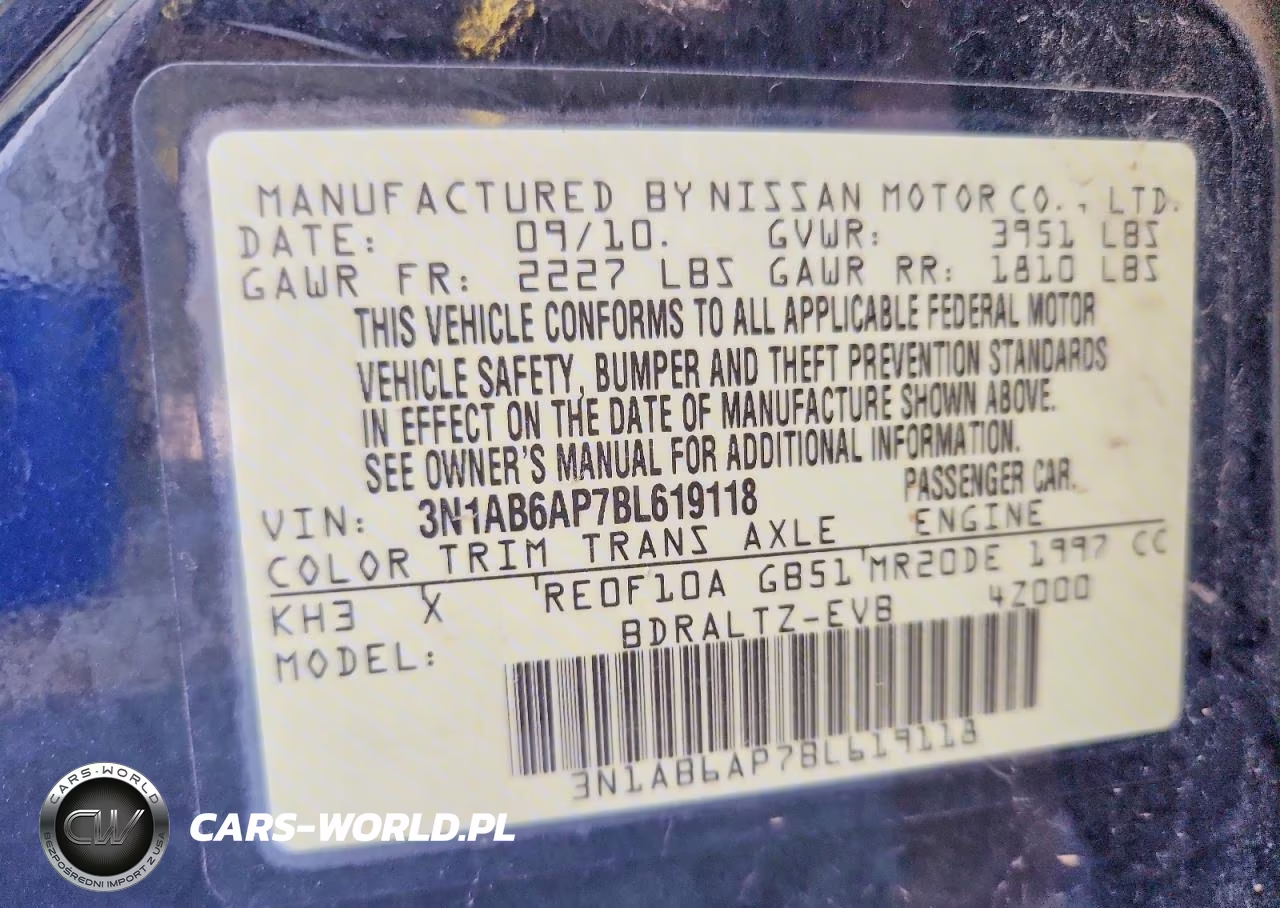 2011 Nissan Sentra 2.0 VIN:3N1AB6AP7BL619118 - 12