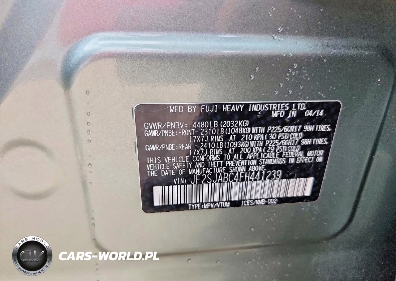 2015 Subaru Forester 2.5I VIN:JF2SJABC4FH441239 - 13