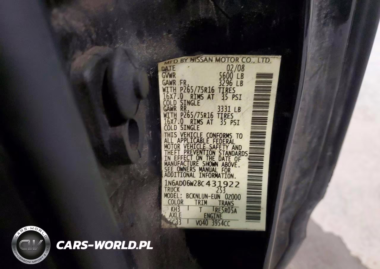 2008 Nissan Frontier Se V6 VIN:1N6AD06W28C431922 - 13