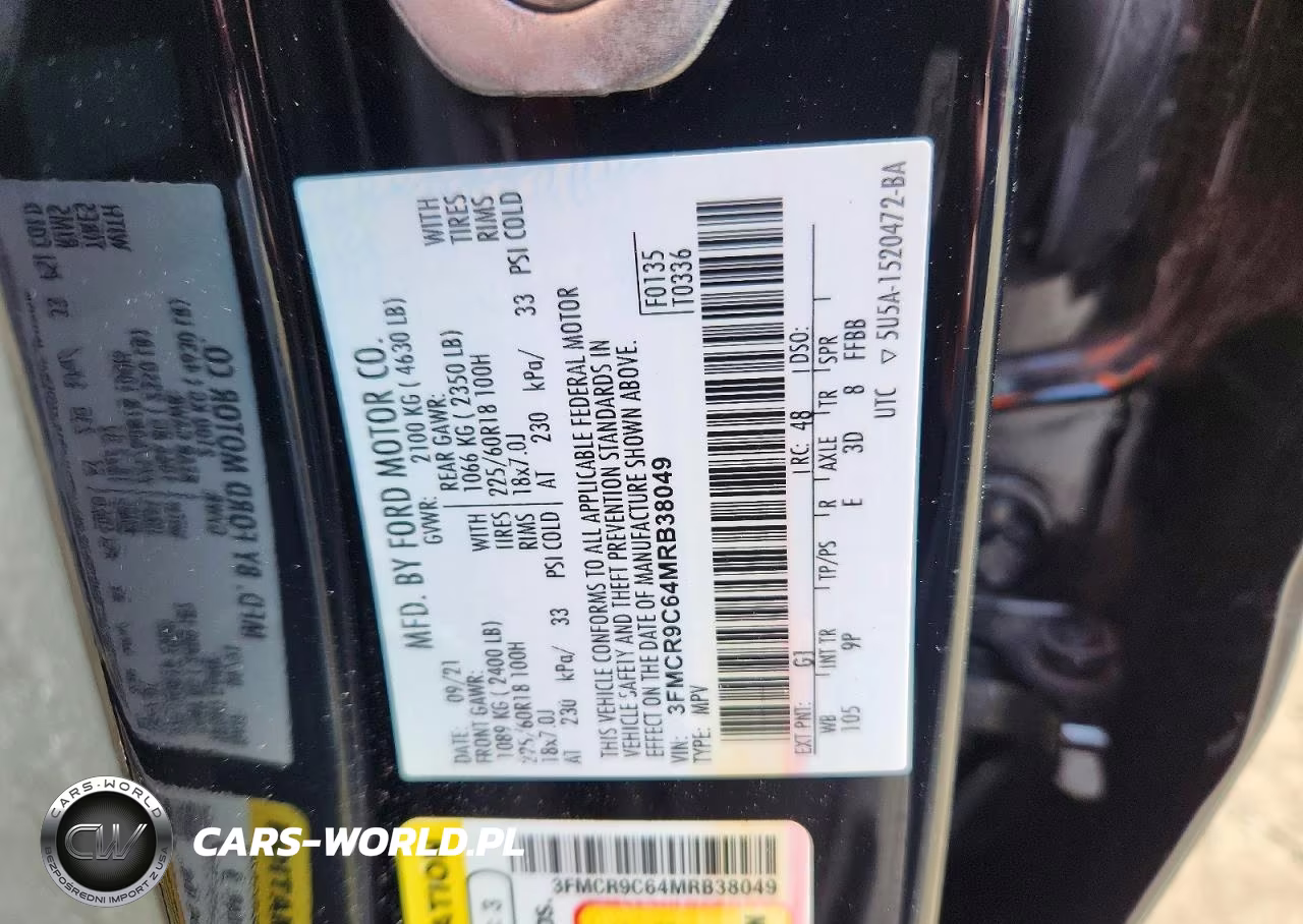2021 Ford Bronco Sport Outer Banks VIN:3FMCR9C64MRB38049 - 13