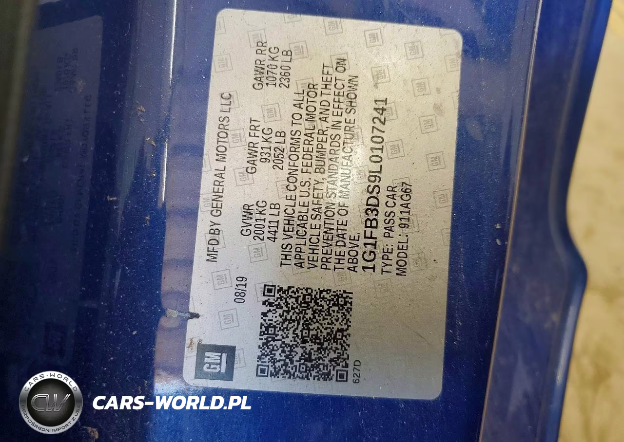 2020 Chevrolet Camaro Ls VIN:1G1FB3DS9L0107241 - 12