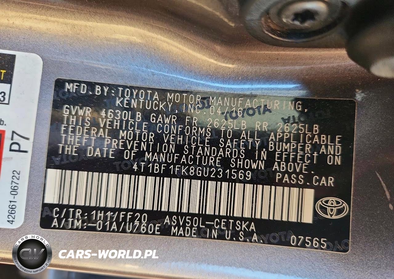 2016 Toyota Camry Se VIN:4T1BF1FK8GU231569 - 13