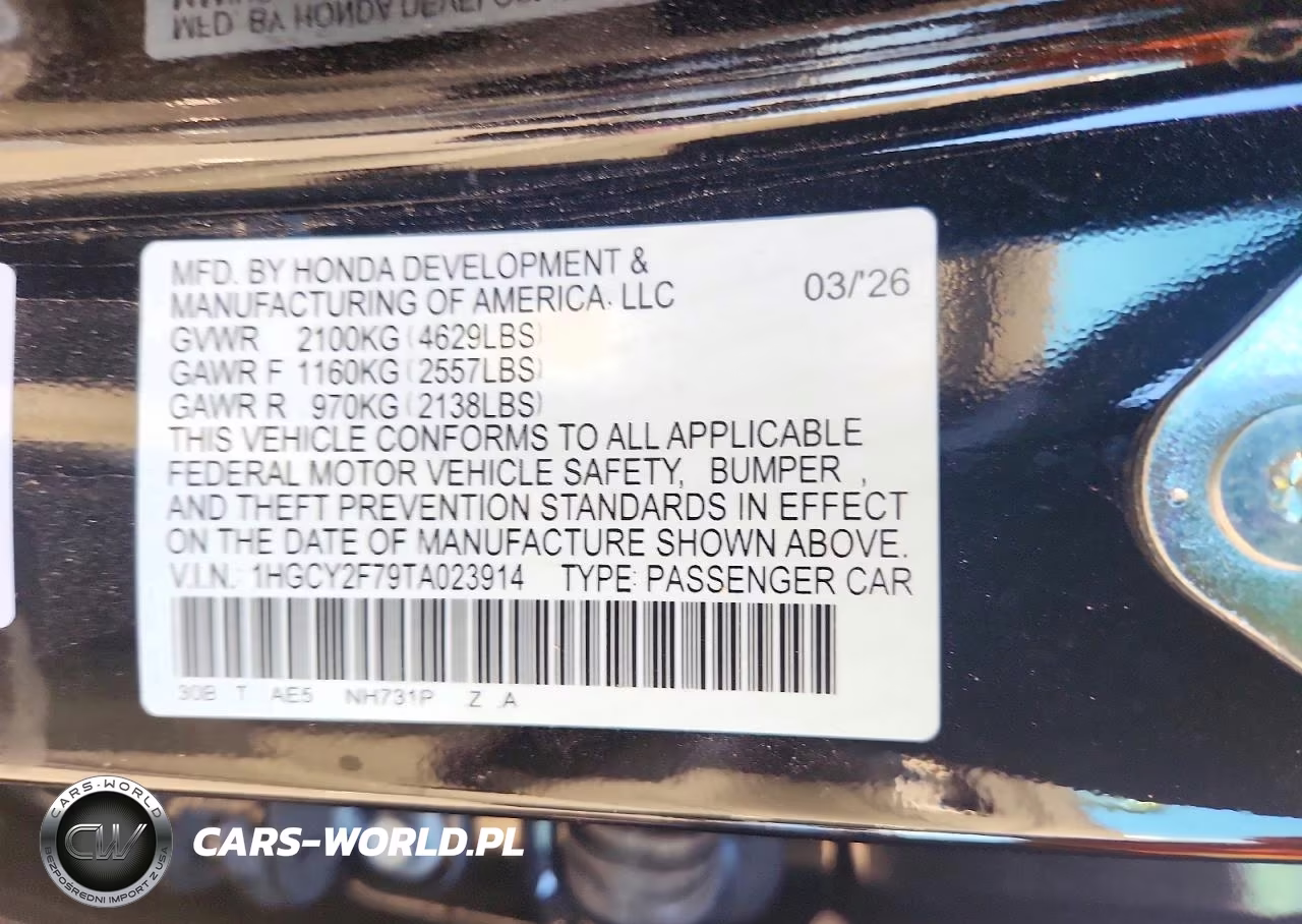 2026 Honda Accord Hybrid Sport-L VIN:1HGCY2F79TA023914 - 12