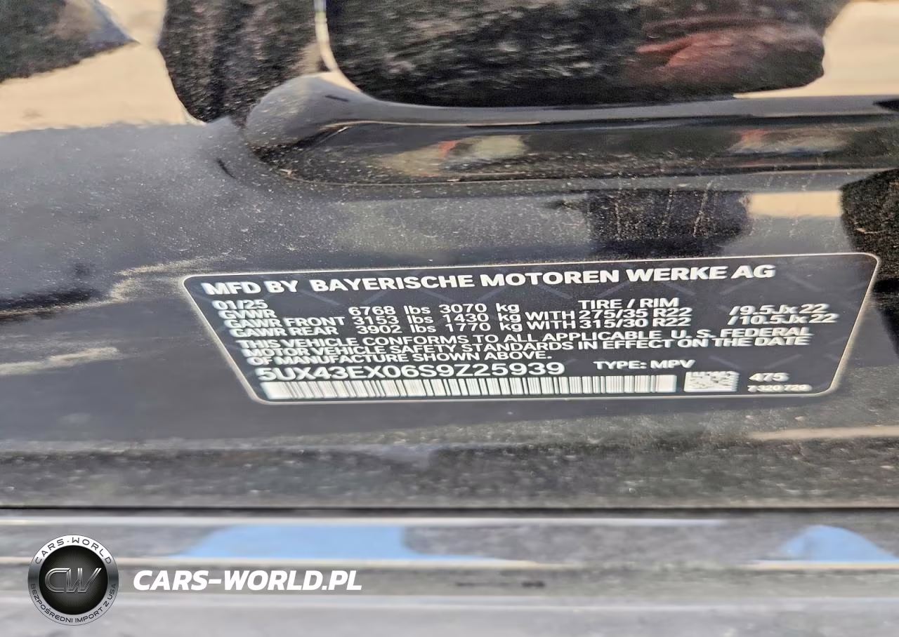 2025 BMW X6 M60I VIN:5UX43EX06S9Z25939 - 14