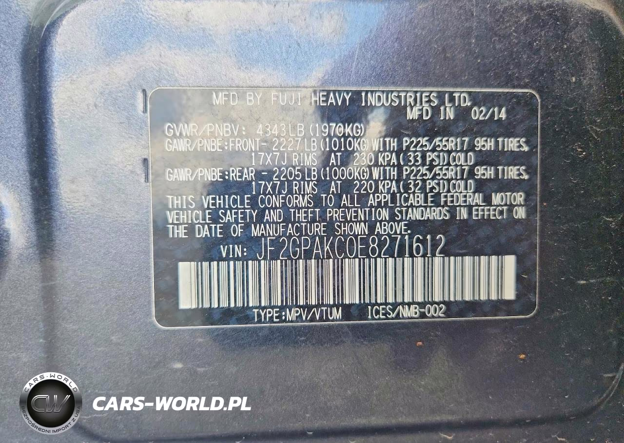 2014 Subaru Xv Crosstrek 2.0 Limited VIN:JF2GPAKC0E8271612 - 13