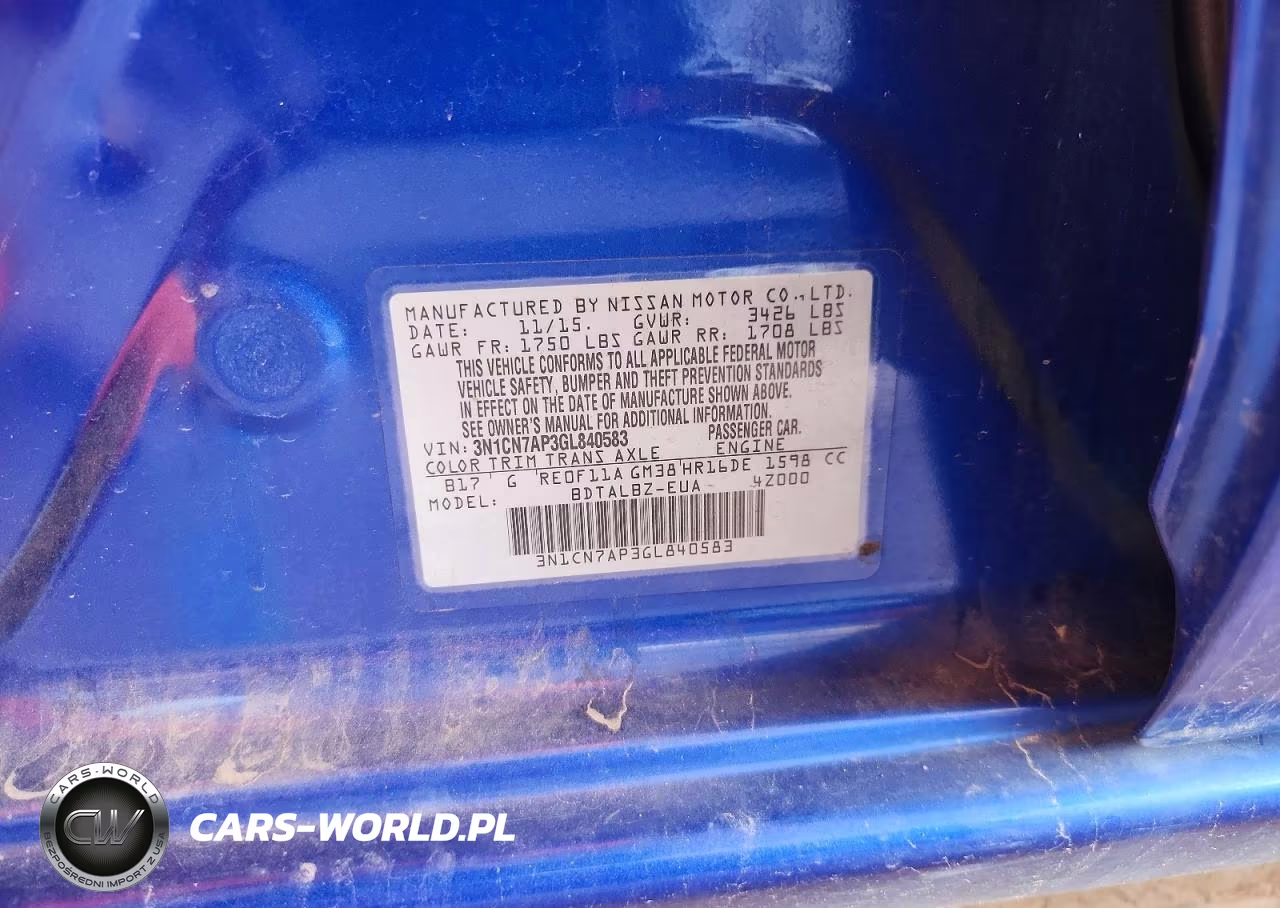 2016 Nissan Versa 1.6 Sv VIN:3N1CN7AP3GL840583 - 13