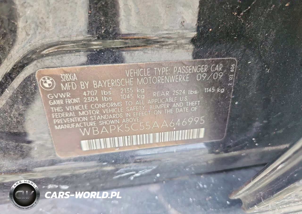2010 BMW 328 Xi Sulev VIN:WBAPK5C55AA646995 - 12