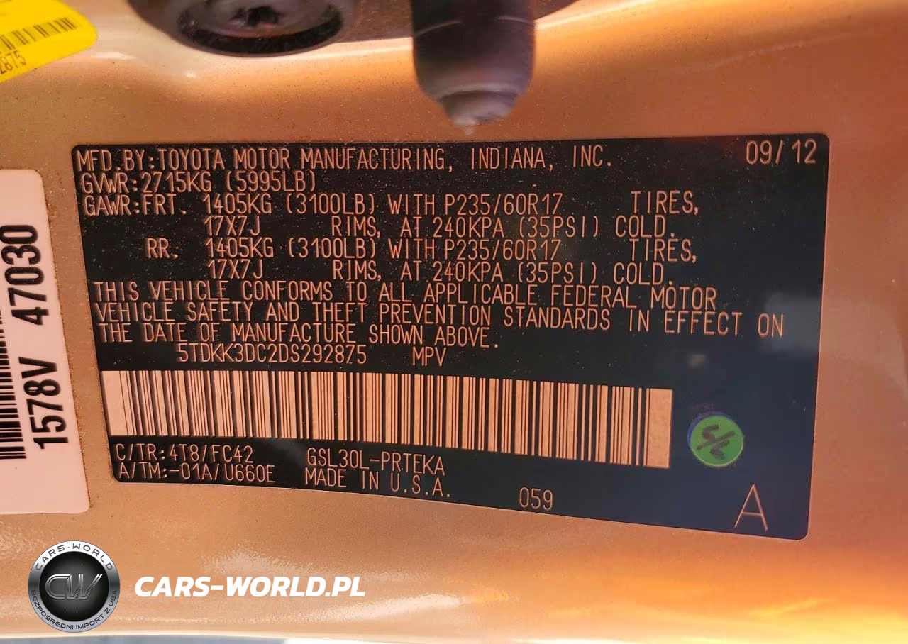 2013 Toyota Sienna Le VIN:5TDKK3DC2DS292875 - 13