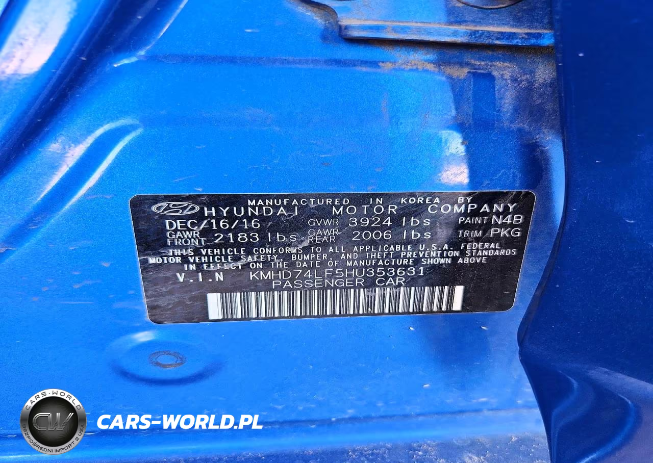 2017 Hyundai Elantra Se VIN:KMHD74LF5HU353631 - 12