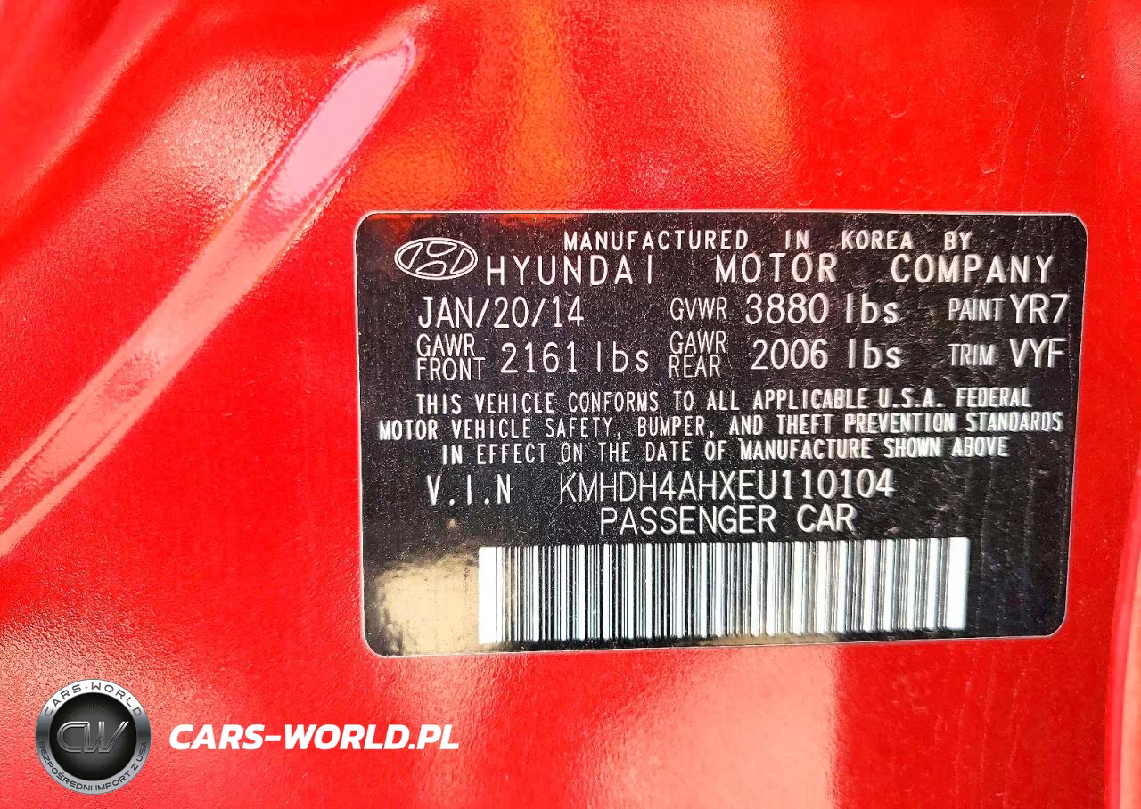 2014 Hyundai Elantra Sport VIN:KMHDH4AHXEU110104 - 12