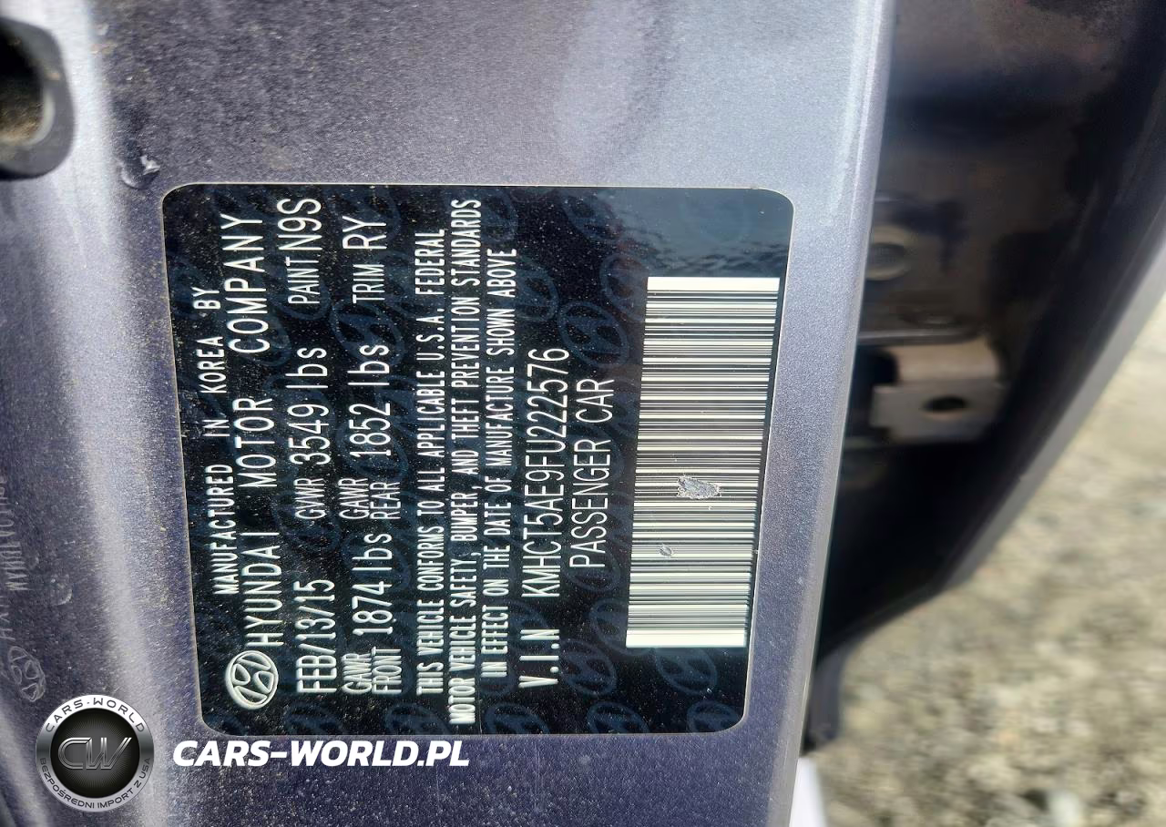 2015 Hyundai Accent Gs VIN:KMHCT5AE9FU222576 - 12