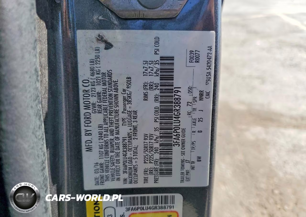 2016 Ford Fusion Se Hybrid VIN:3FA6P0LU4GR388791 - 12