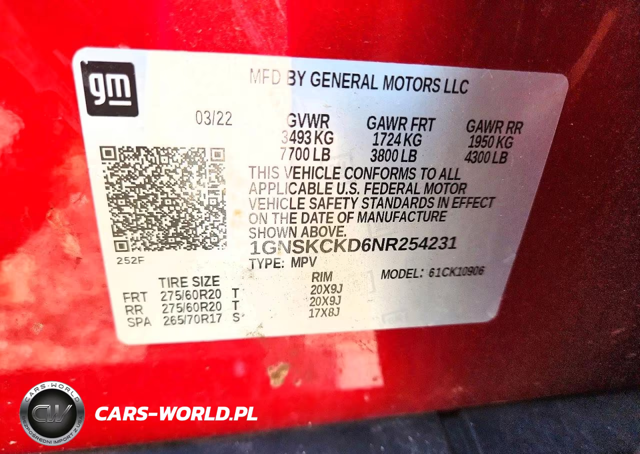 2022 Chevrolet Suburban K1500 Lt VIN:1GNSKCKD6NR254231 - 13