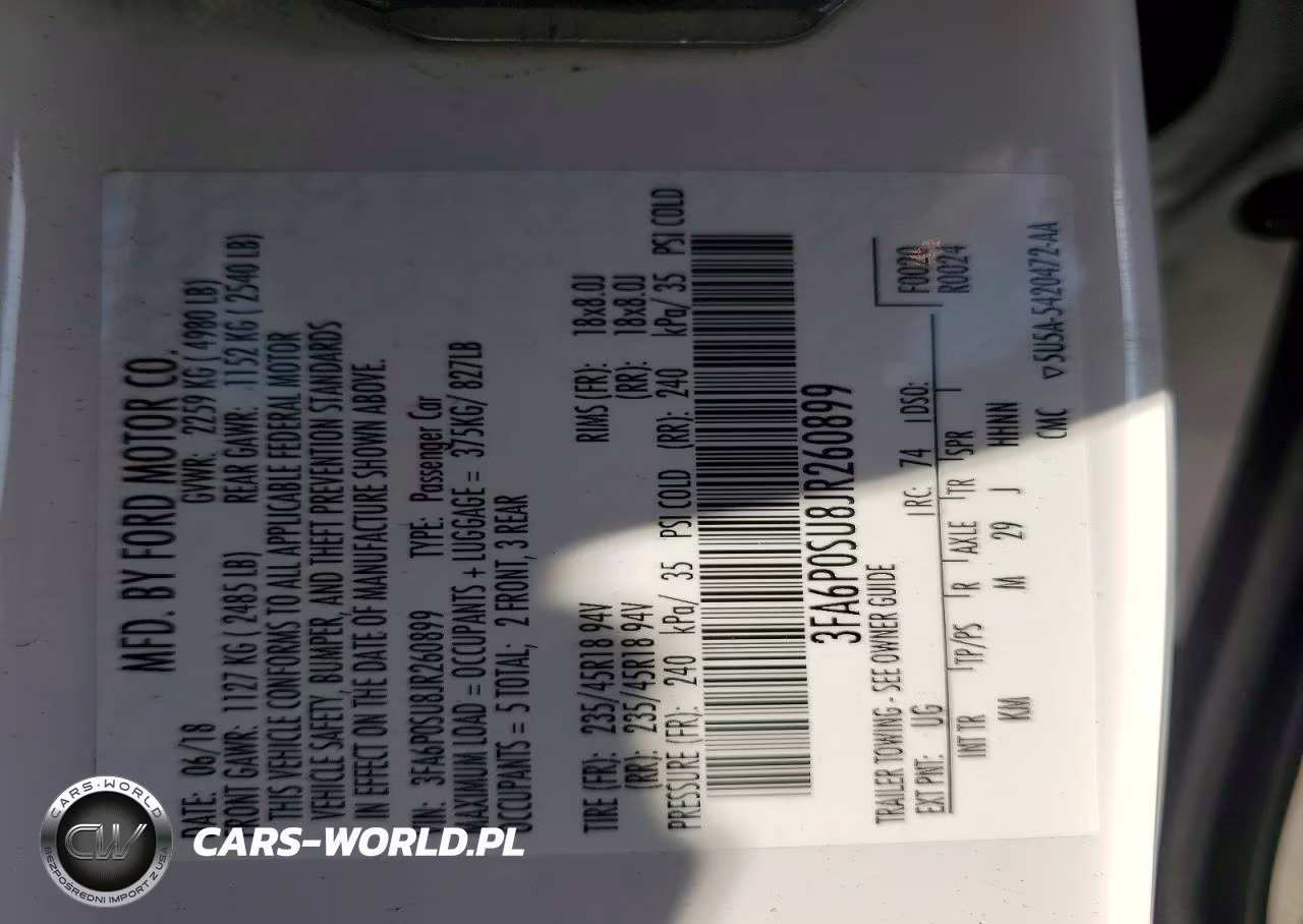 2018 Ford Fusion Titanium-Platinum Phev VIN:3FA6P0SU8JR260899 - 12