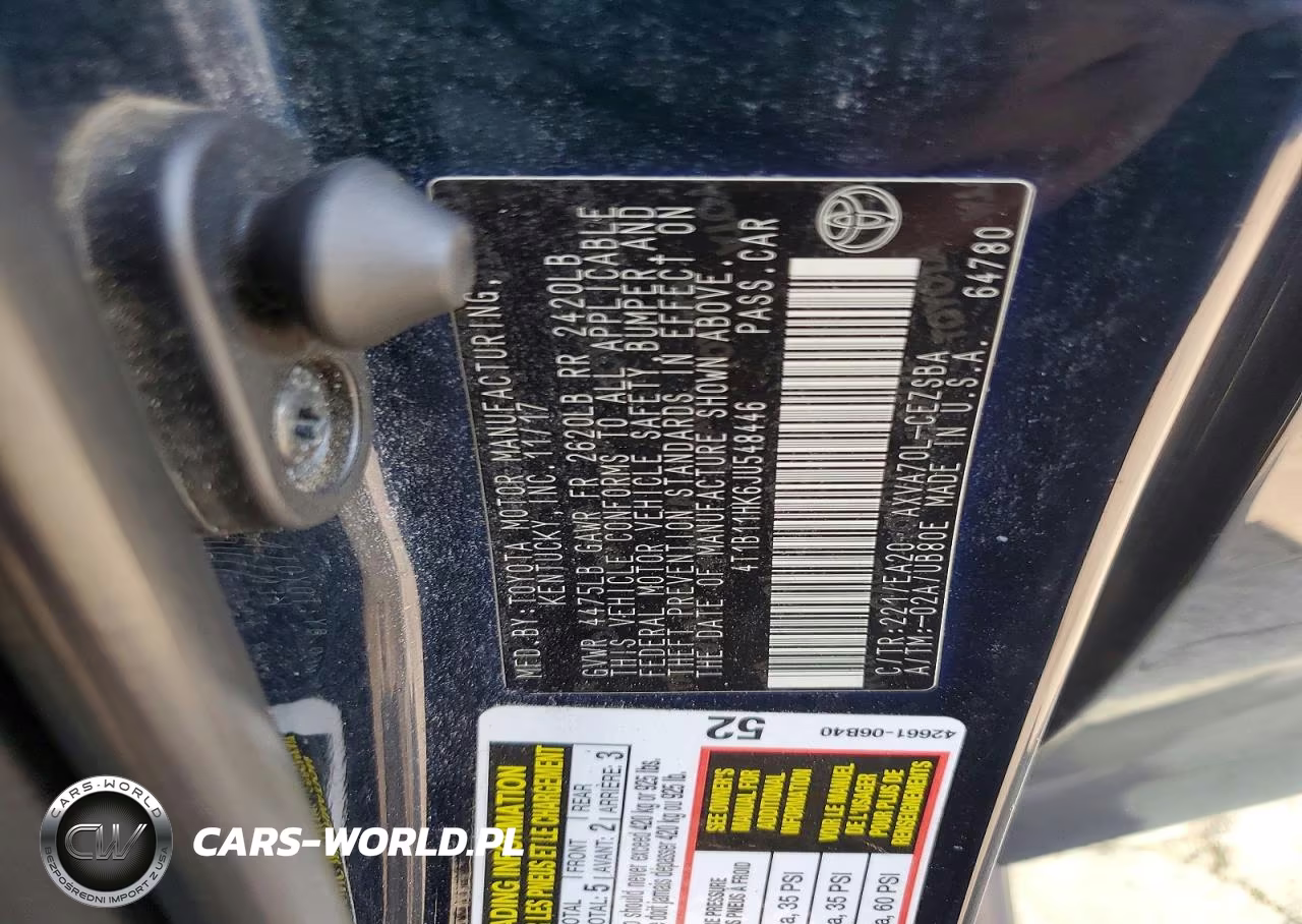 2018 Toyota Camry Se VIN:4T1B11HK6JU548446 - 12