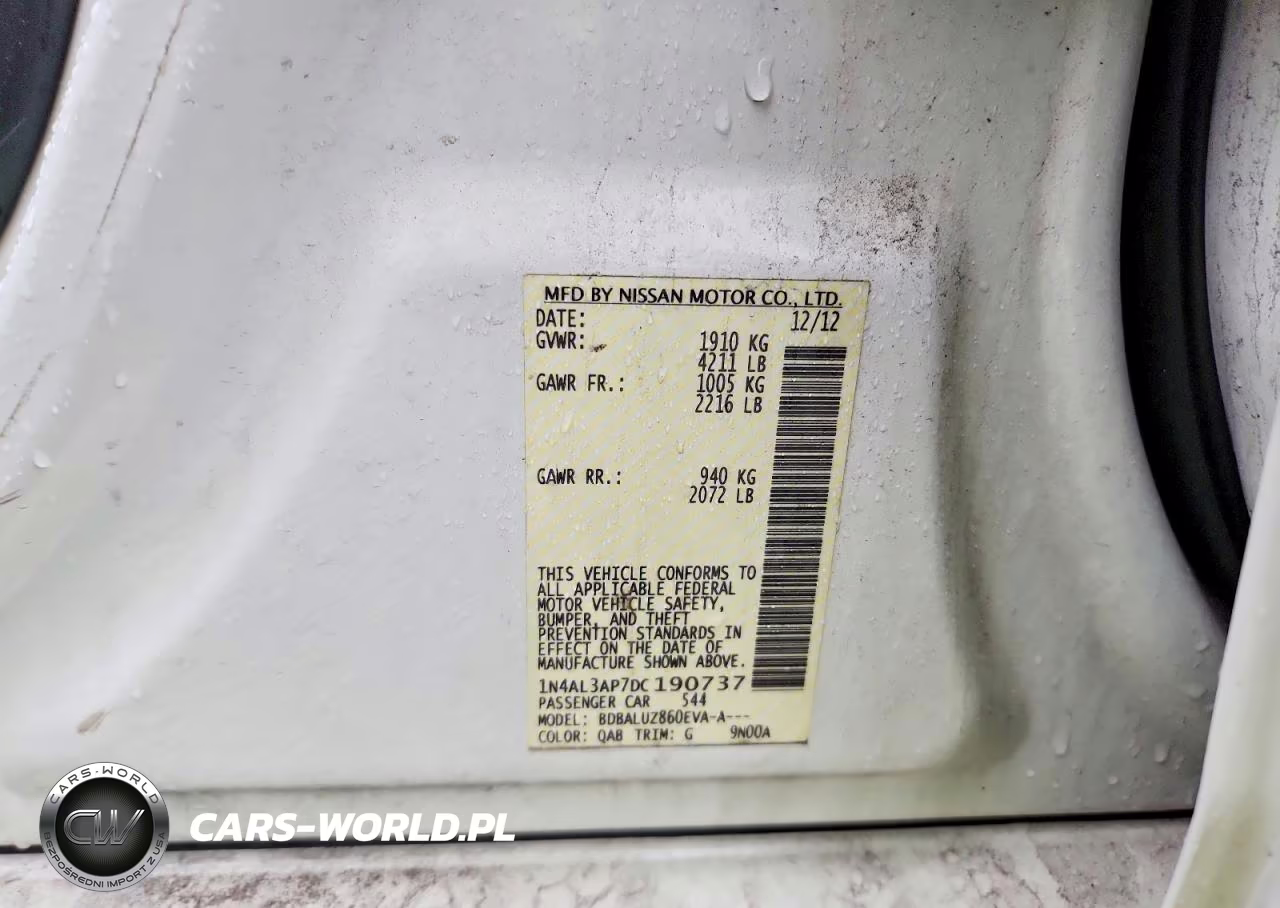 2013 Nissan Altima 2.5 VIN:1N4AL3AP7DC190737 - 12