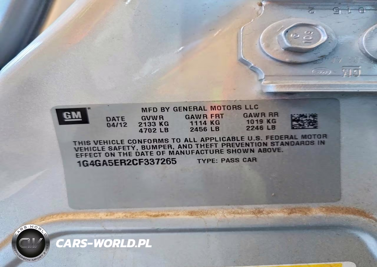 2012 Buick Lacrosse VIN:1G4GA5ER2CF337265 - 12
