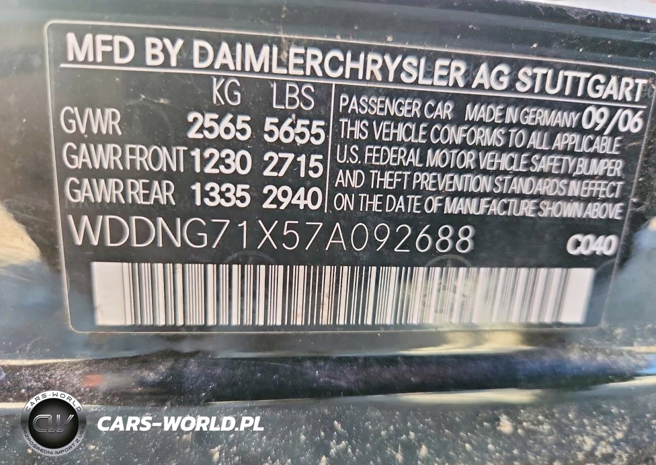 2007 Mercedes-Benz S 550 VIN:WDDNG71X57A092688 - 12