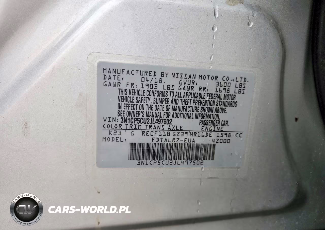 2018 Nissan Kicks S VIN:3N1CP5CU2JL497502 - 12