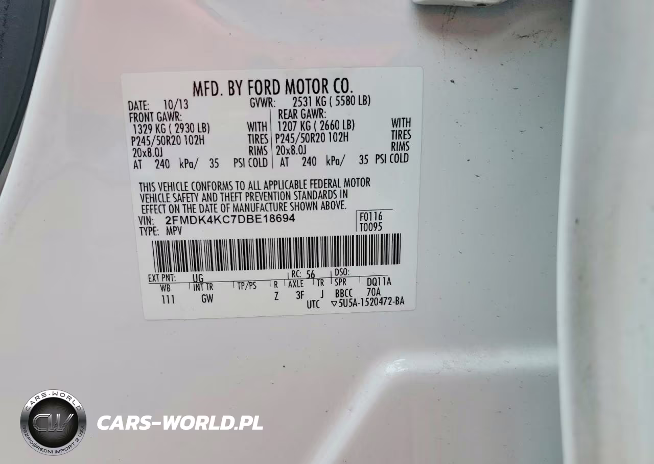 2013 Ford Edge Limited VIN:2FMDK4KC7DBE18694 - 12