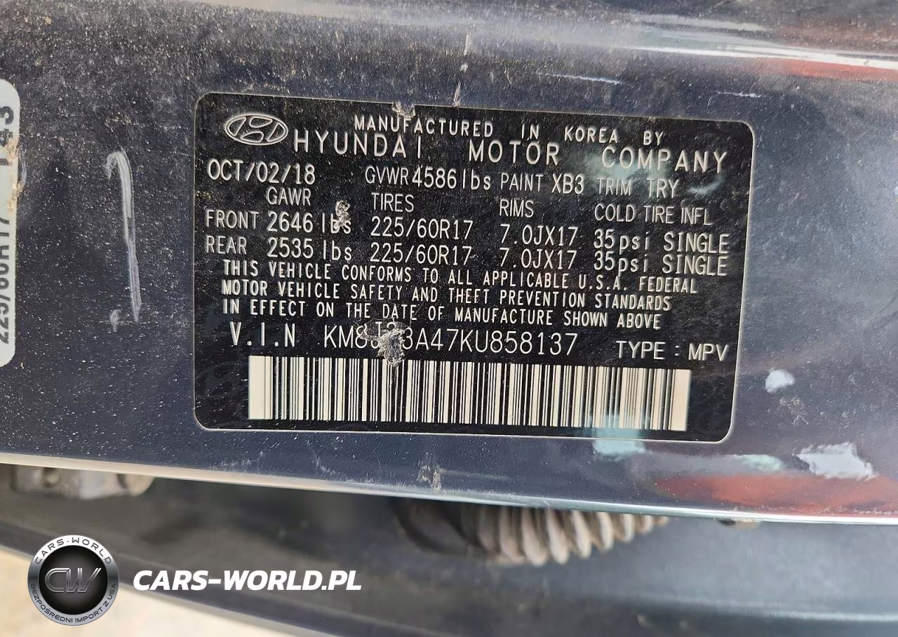 2019 Hyundai Tucson Se VIN:KM8J23A47KU858137 - 12