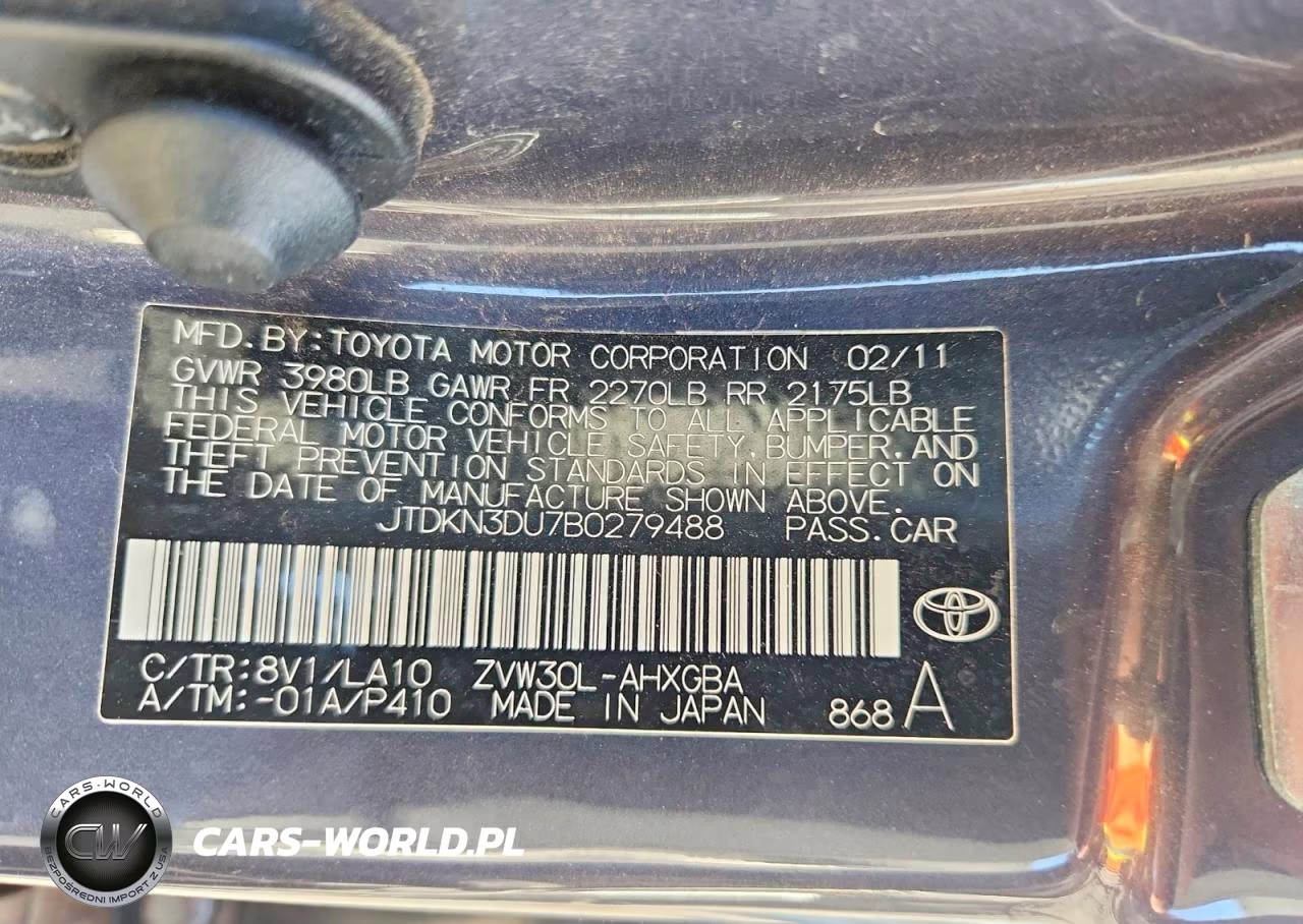 2011 Toyota Prius Five VIN:JTDKN3DU7B0279488 - 12