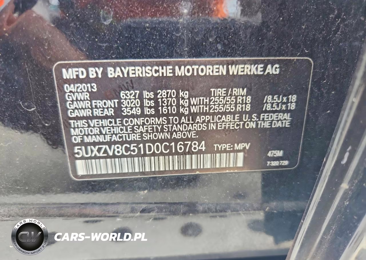 2013 BMW X5 xDrive50I VIN:5UXZV8C51D0C16784 - 13