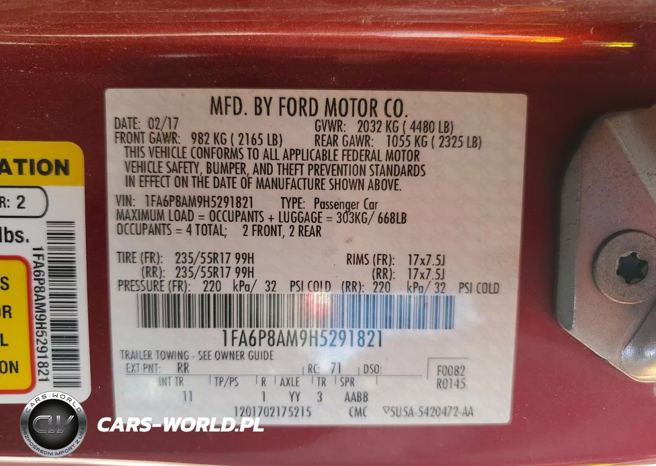2017 Ford Mustang VIN:1FA6P8AM9H5291821 - 12