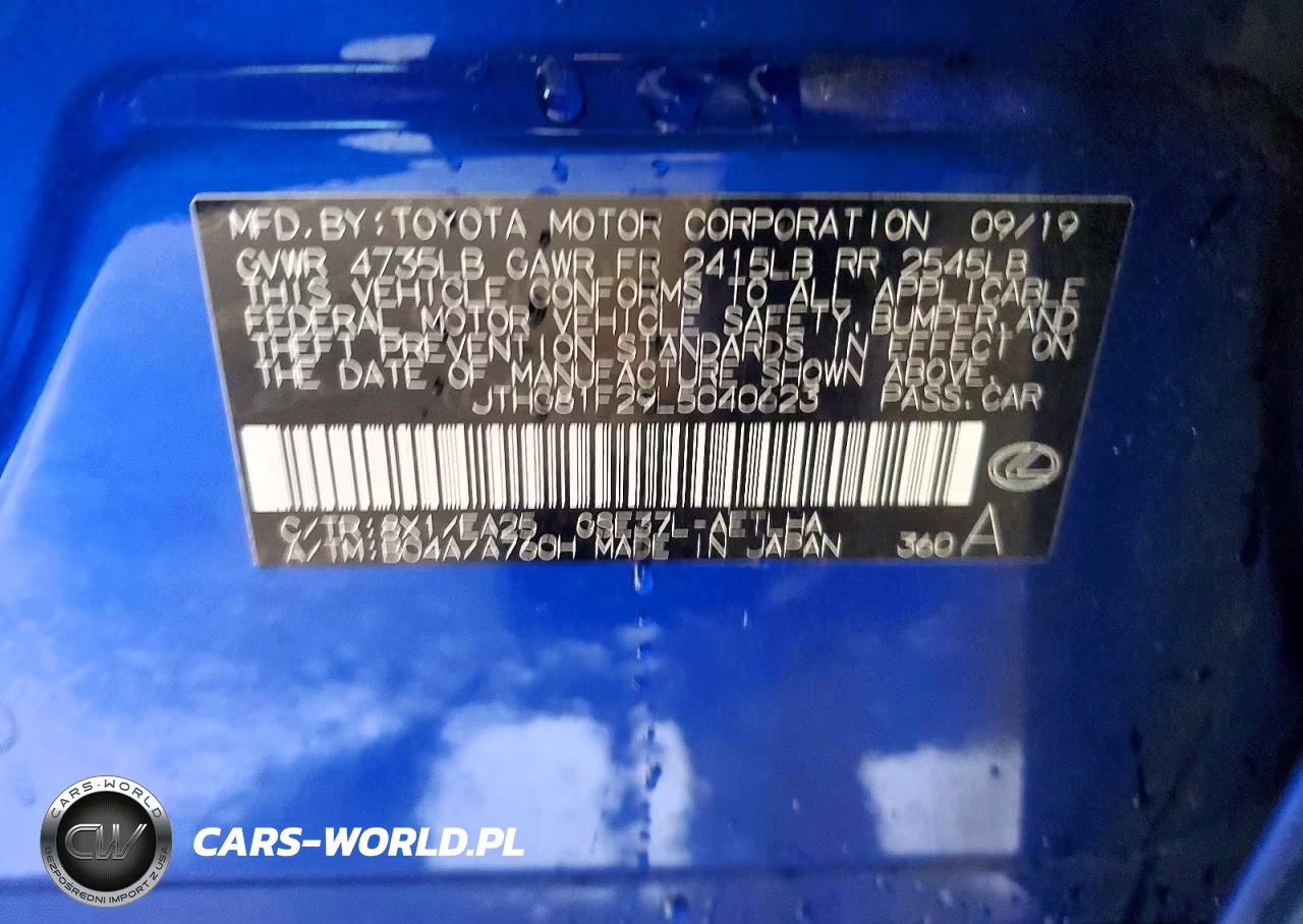 2020 Lexus Is 300 F Sport VIN:JTHG81F29L5040623 - 12