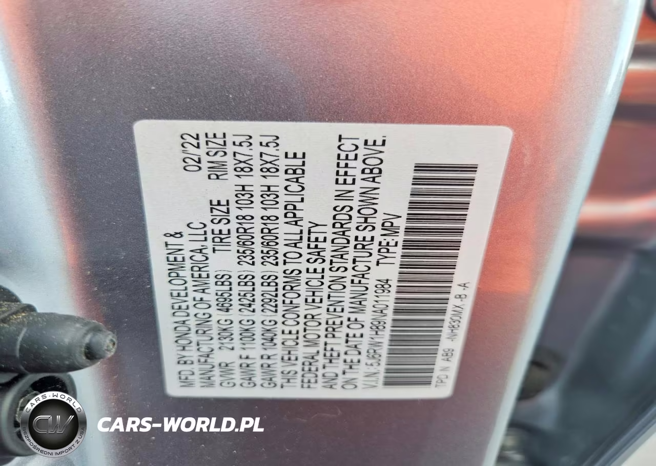 2022 Honda Cr-V Exl VIN:5J6RW1H89NA011984 - 13